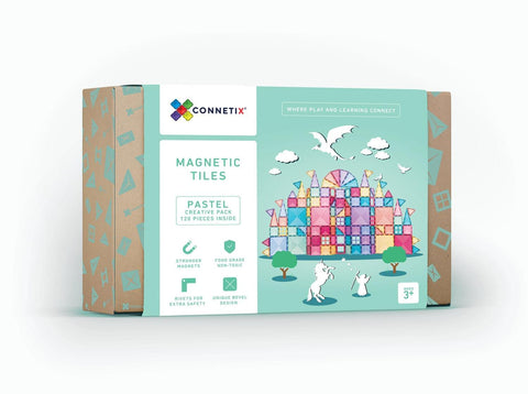 120 Piece Pastel Magnetic Tile Creative Pack by Connetix - Maude Kids Decor