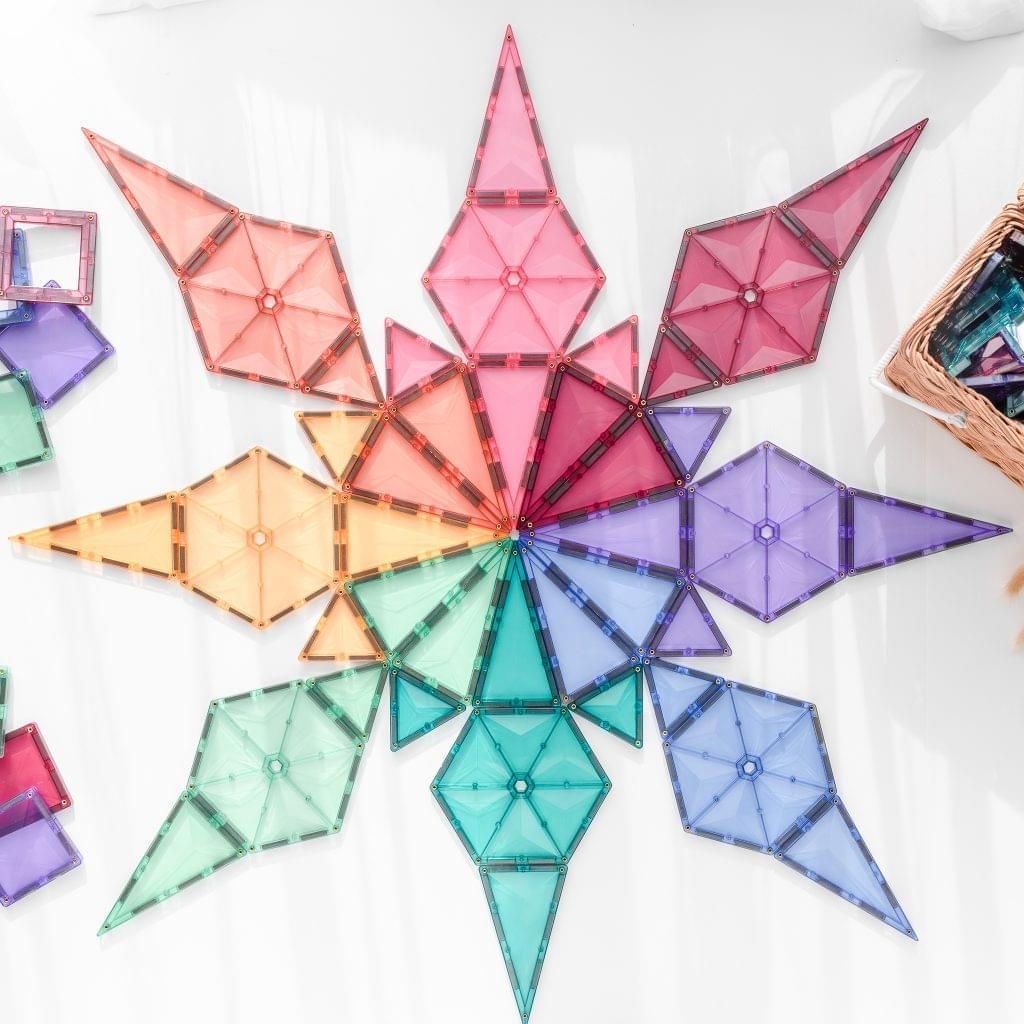 40 Piece Pastel Magnetic Tile Geometry Pack by Connetix - Maude Kids Decor