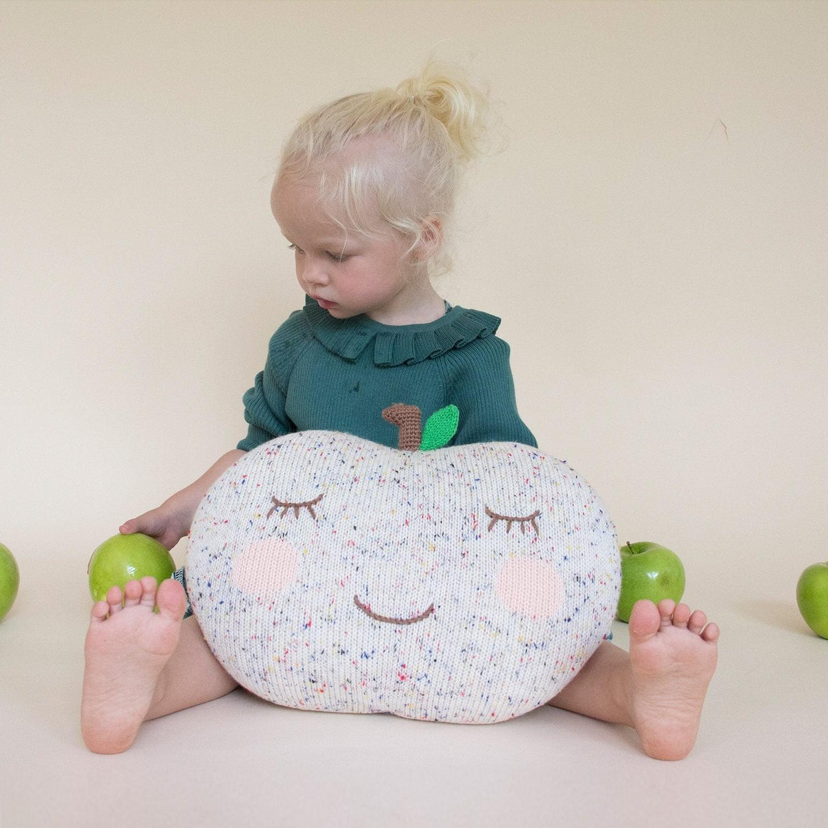 Apple Tweedy Pillow by Blabla - Maude Kids Decor