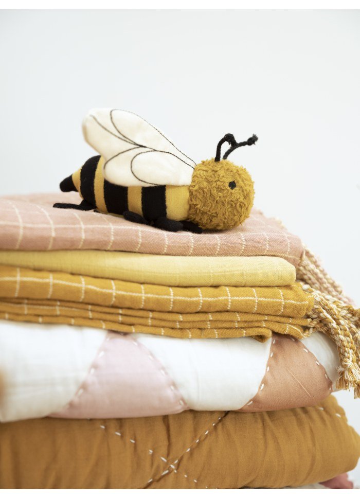 Baby Blanket - Ochre Grid by Fabelab - Maude Kids Decor