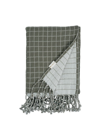 Baby Blanket - Olive Grid by Fabelab - Maude Kids Decor