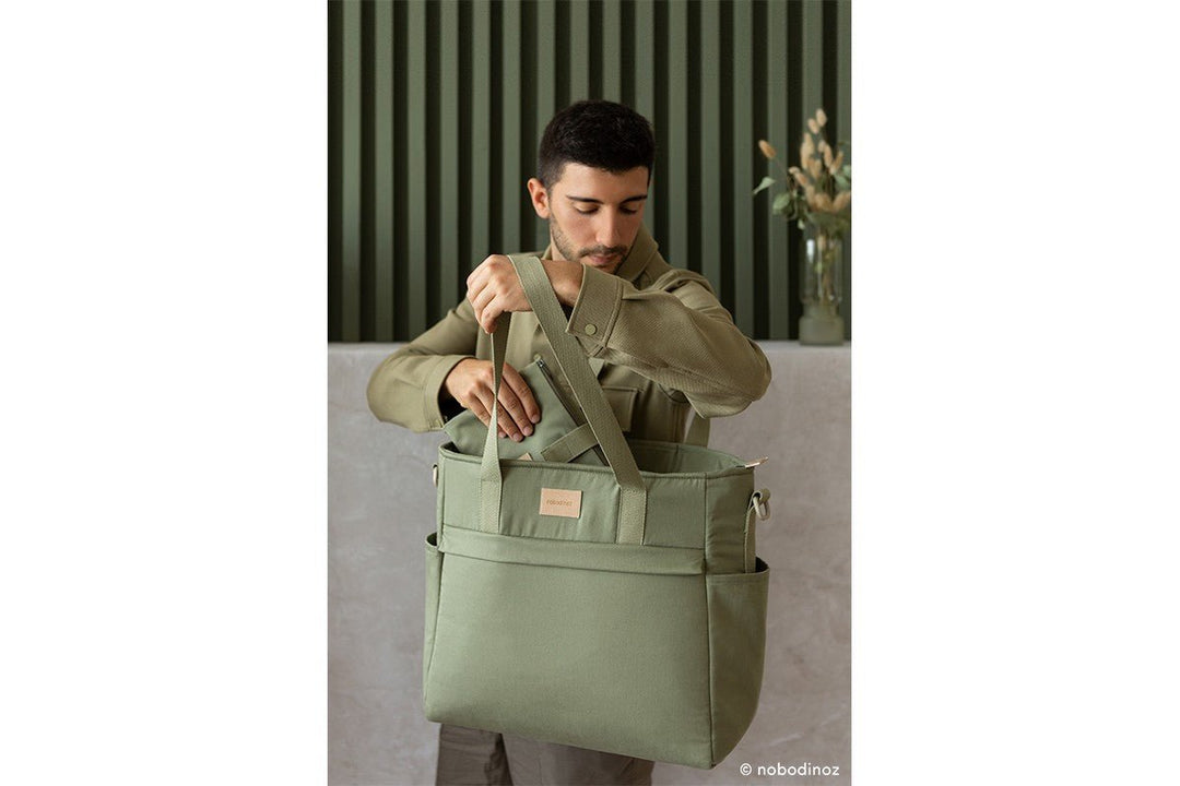 Baby on the Go Changing Bag | Olive Green by Nobodinoz - Maude Kids Decor