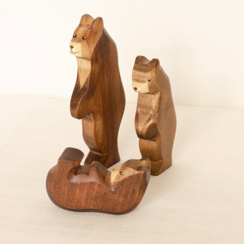 Bear Wooden Figurine | Small Lying by HolzWald - Maude Kids Decor