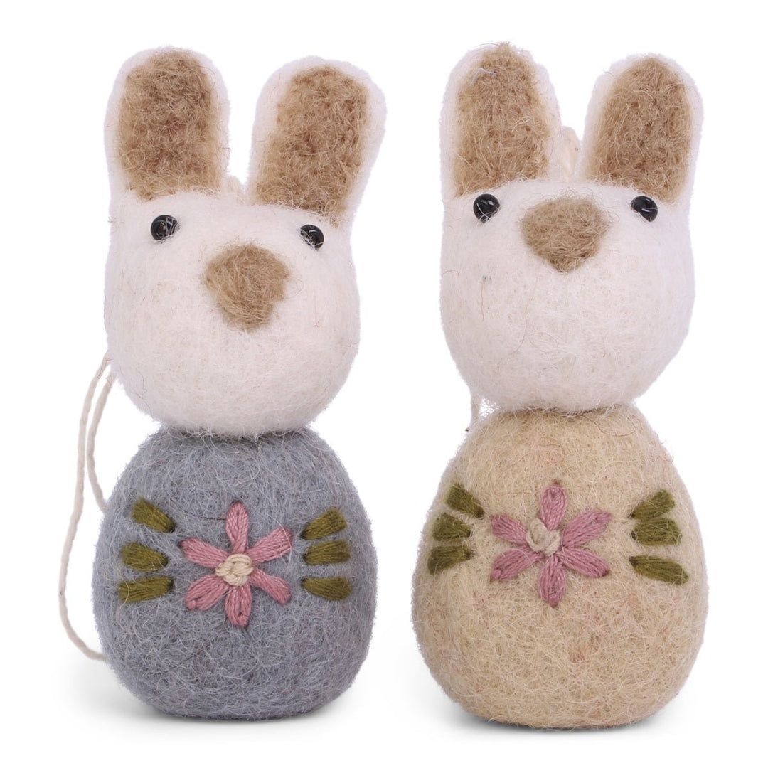 Bunny Set with Embroidery (Set of 2) by Én Gry &amp; Sif - Maude Kids Decor