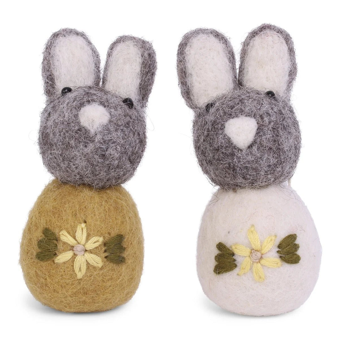 Bunny Set with Embroidery (Set of 2) by Én Gry &amp; Sif - Maude Kids Decor