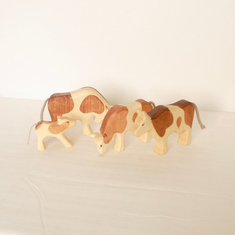 Calf Wooden Figurine | Drinking by HolzWald - Maude Kids Decor