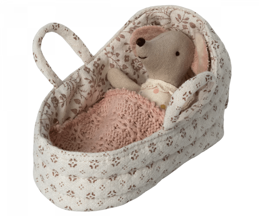 Carry Cot, Baby Mouse by Maileg