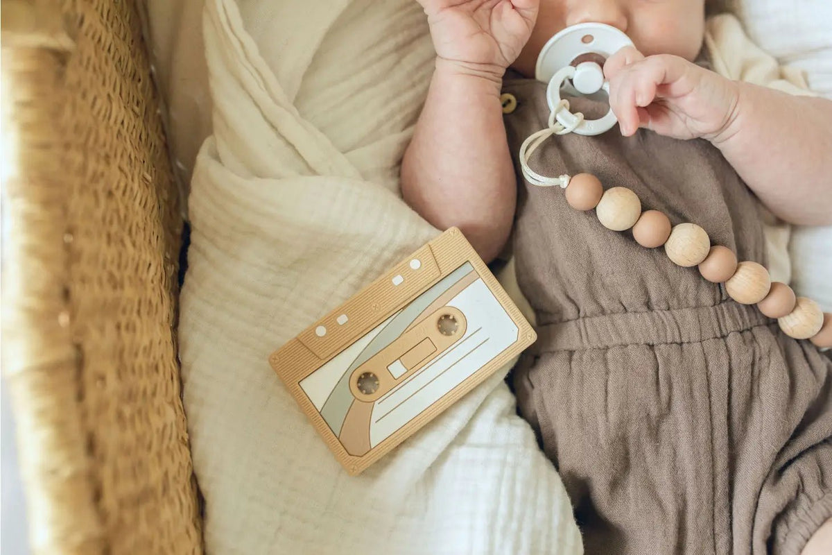 Cassette Tape Silicone Teether by Gummy Chic