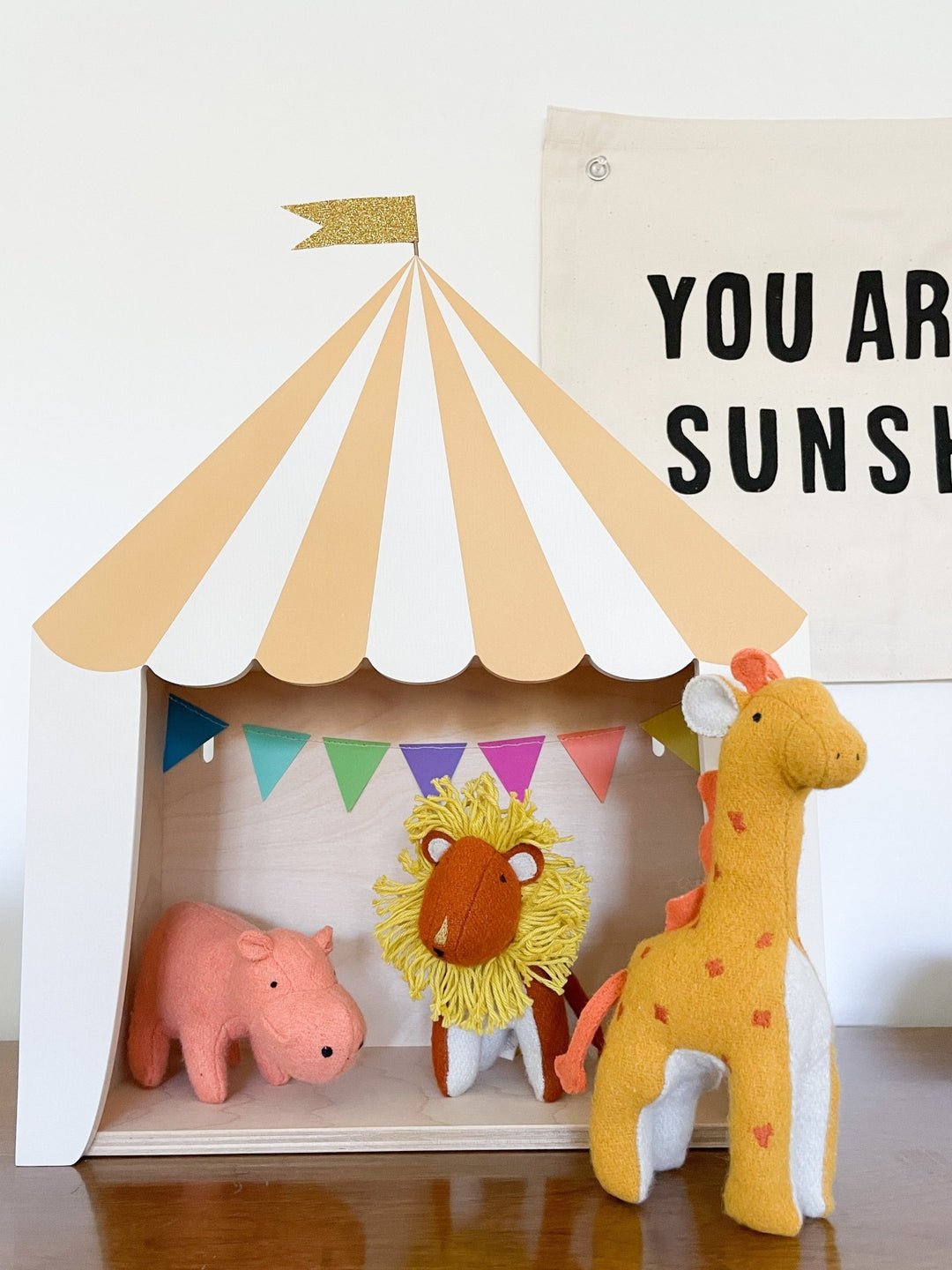 Circus Shelf "The Big Top" | Mustard-White by Up! Warsaw - Maude Kids Decor