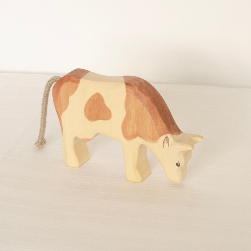 Cow Wooden Figurine | Eating by HolzWald - Maude Kids Decor