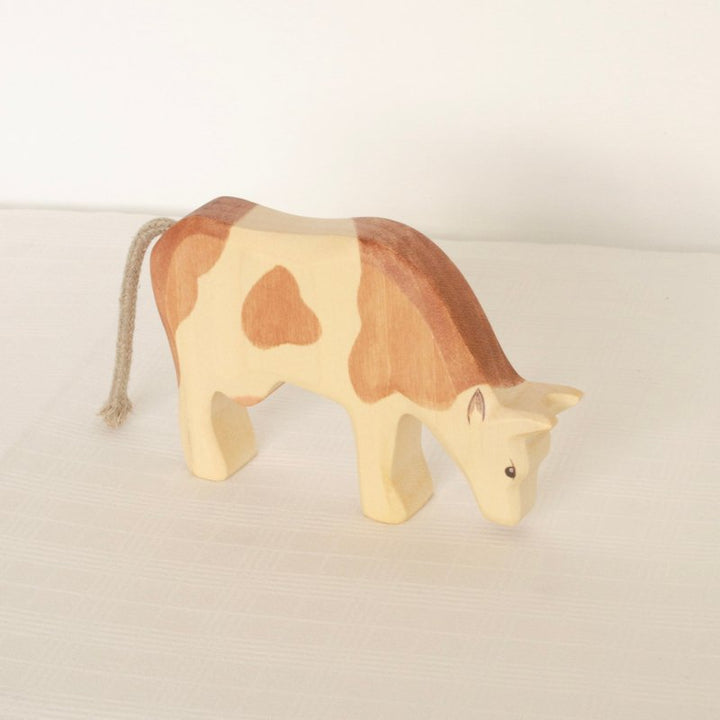 Cow Wooden Figurine | Eating by HolzWald - Maude Kids Decor