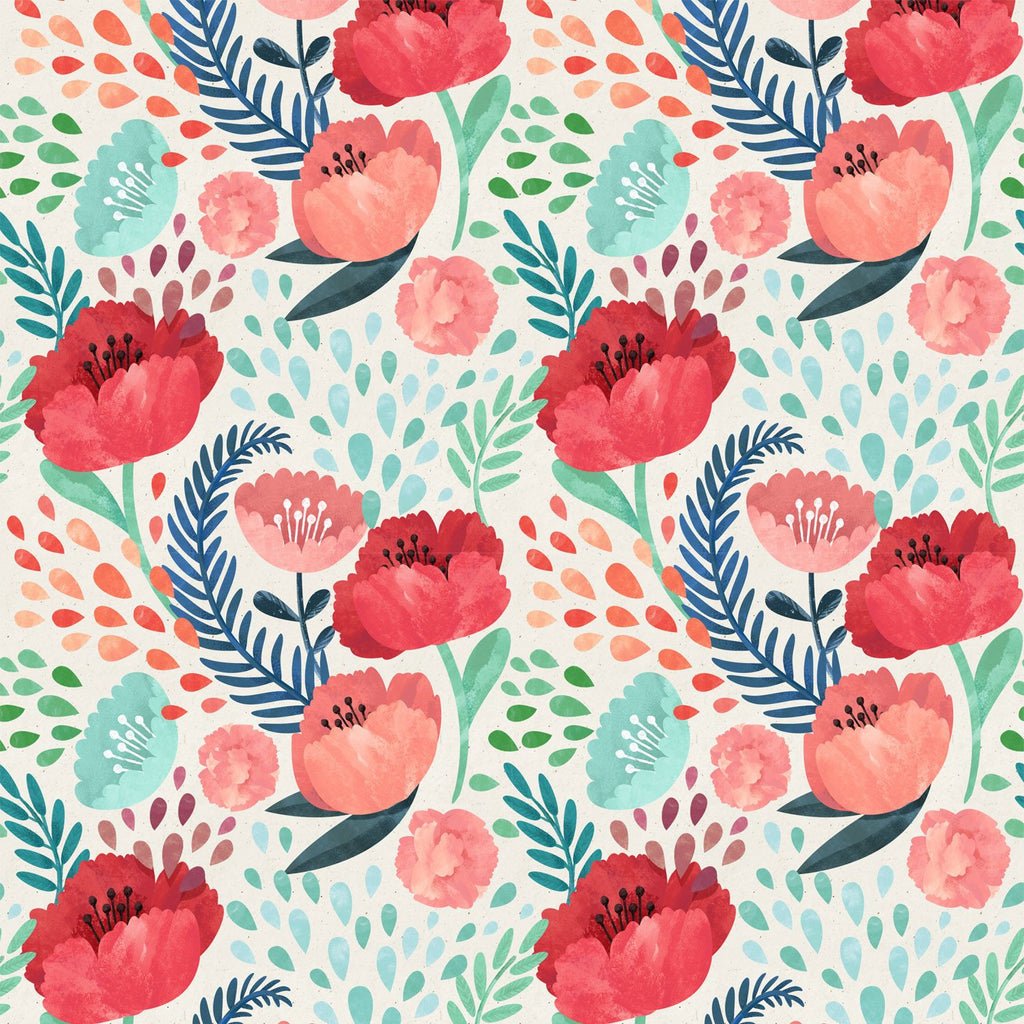 Crimson Poppy Wall Mural by Anewall - Maude Kids Decor