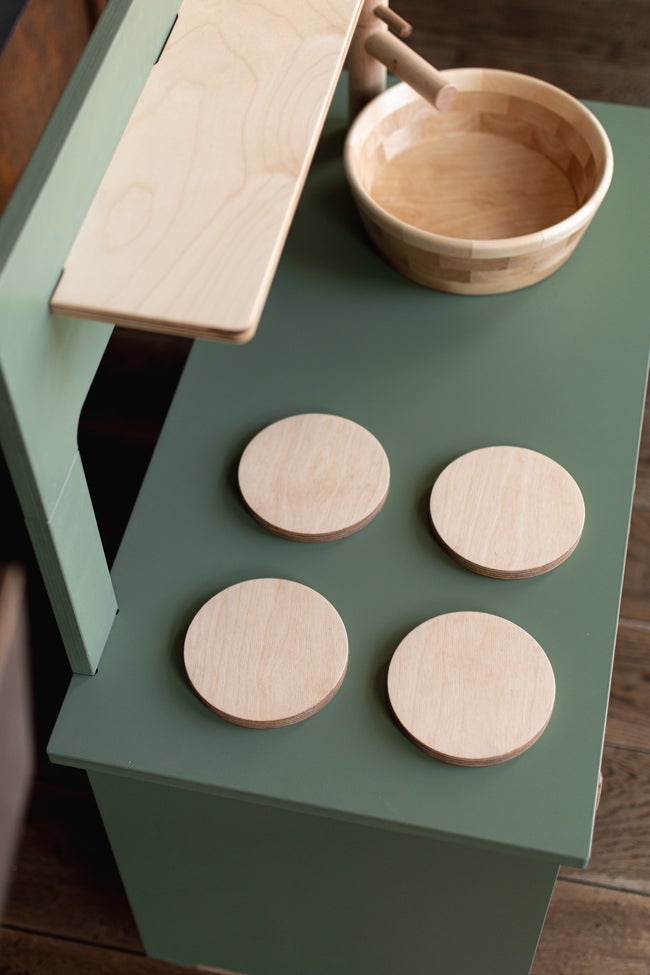 Dusty Green Wooden Play Kitchen by Midmini - Maude Kids Decor