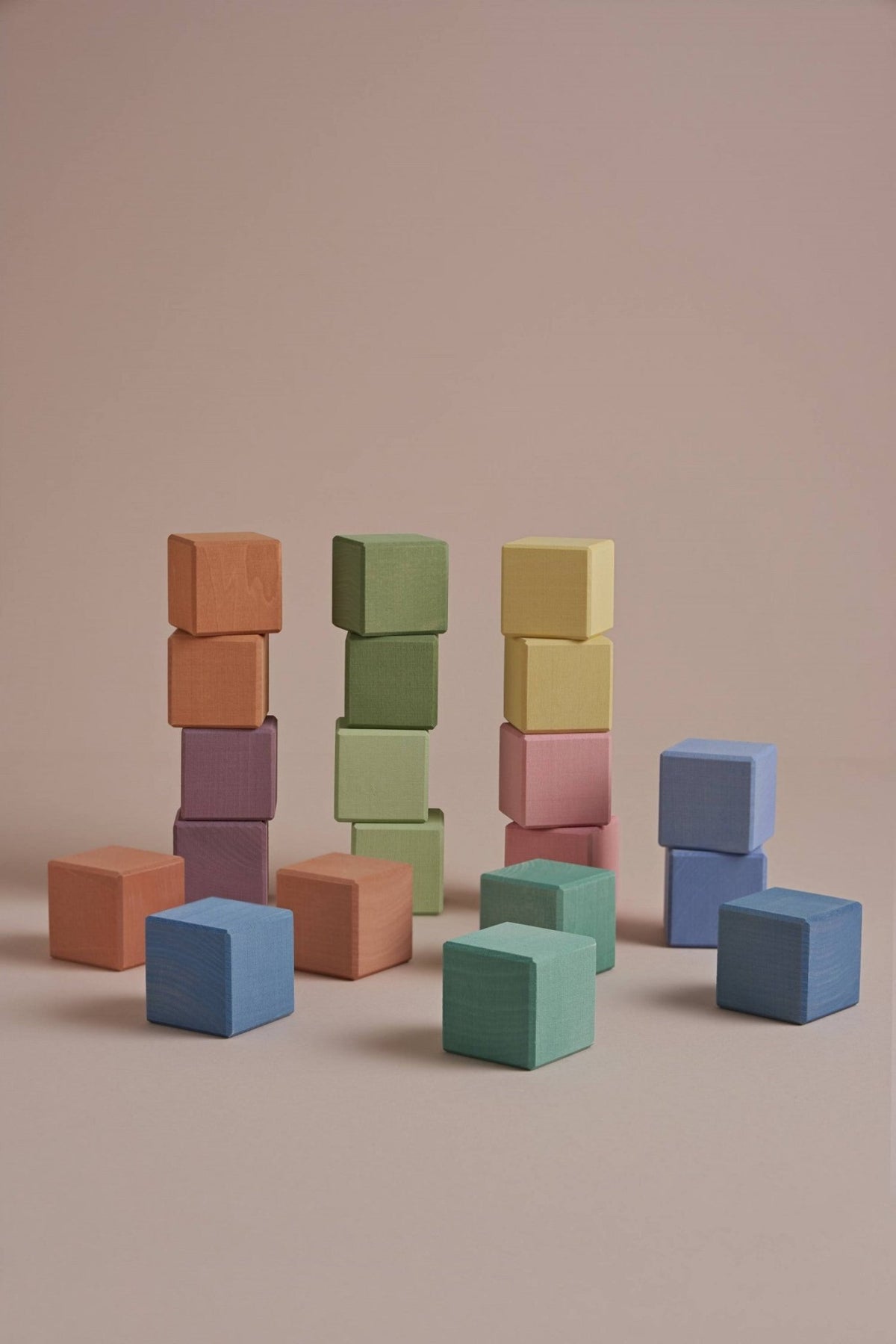 Earth Pastel Wooden Cubes by Raduga Grez - Maude Kids Decor