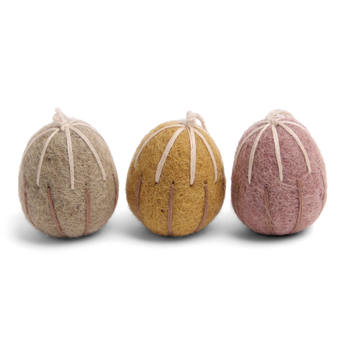 Egg Ornaments with Embroidery (Set of 3) by Én Gry & Sif - Maude Kids Decor