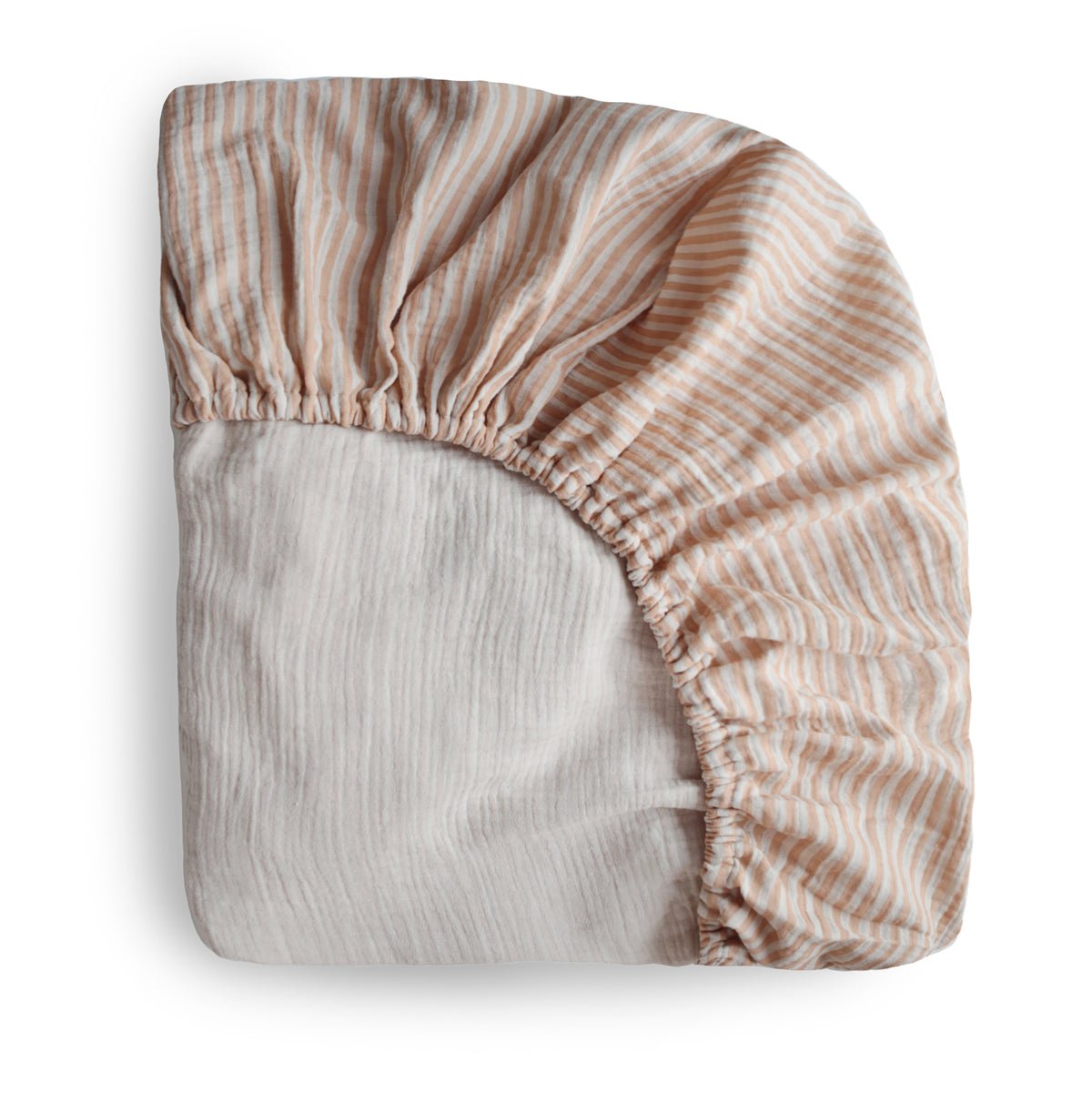 Extra Soft Muslin Crib Sheet | Natural Stripe by Mushie - Maude Kids Decor