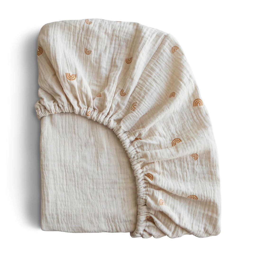 Extra Soft Muslin Crib Sheet | Rainbow by Mushie - Maude Kids Decor