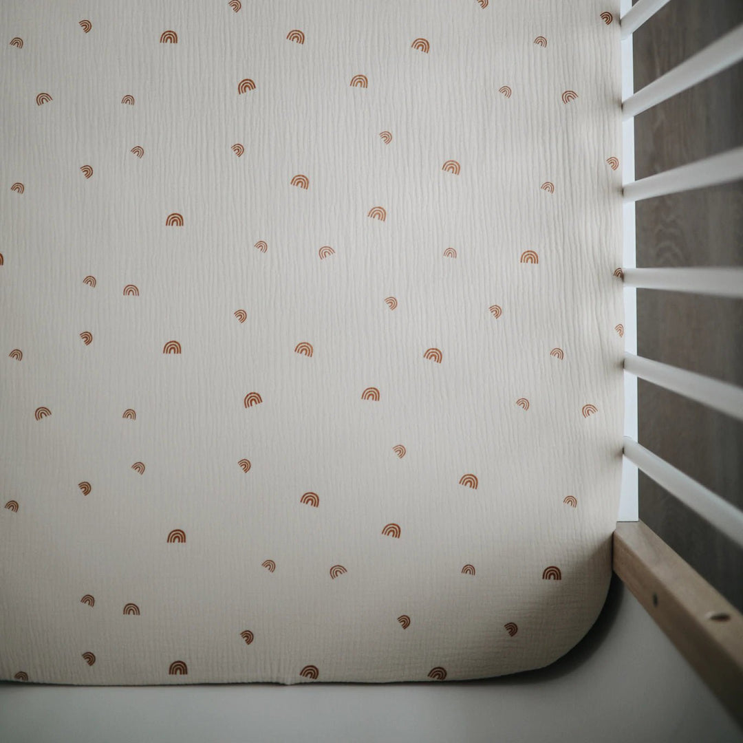 Extra Soft Muslin Crib Sheet | Rainbow by Mushie - Maude Kids Decor