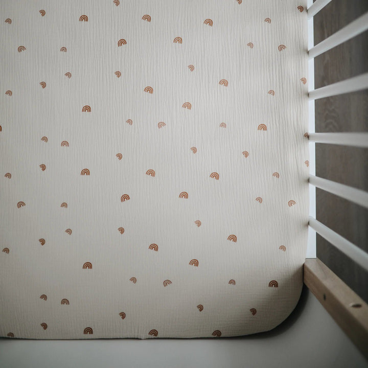 Extra Soft Muslin Crib Sheet | Rainbow by Mushie - Maude Kids Decor