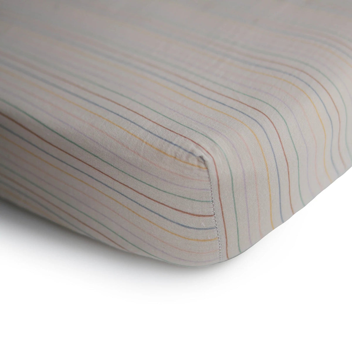 Extra Soft Muslin Crib Sheet | Retro Stripes by Mushie - Maude Kids Decor