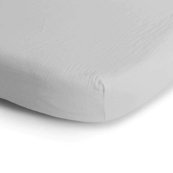 Extra Soft Muslin Crib Sheet | White by Mushie - Maude Kids Decor