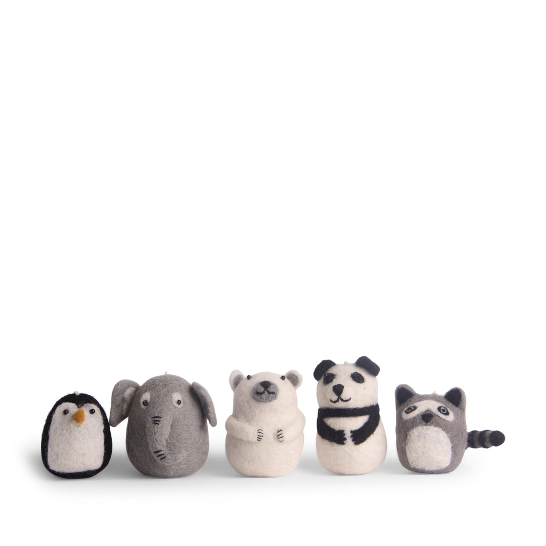 Felted Zoo Animals (Set of 5) by Én Gry &amp; Sif - Maude Kids Decor
