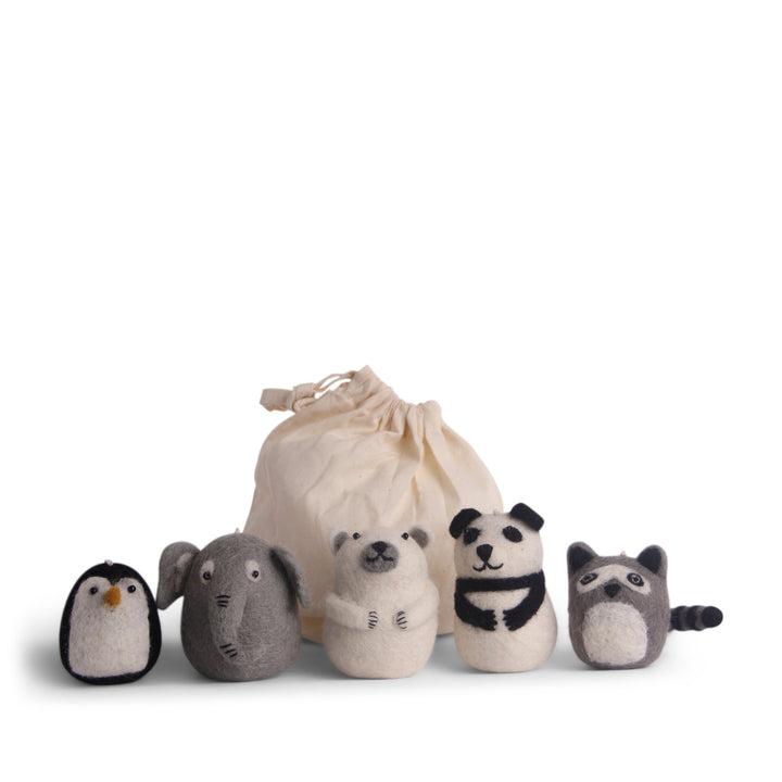 Felted Zoo Animals (Set of 5) by Én Gry &amp; Sif - Maude Kids Decor