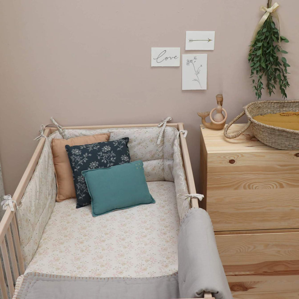 Fitted Crib Sheet | Minako Golden Floral by Camomile London - Maude Kids Decor