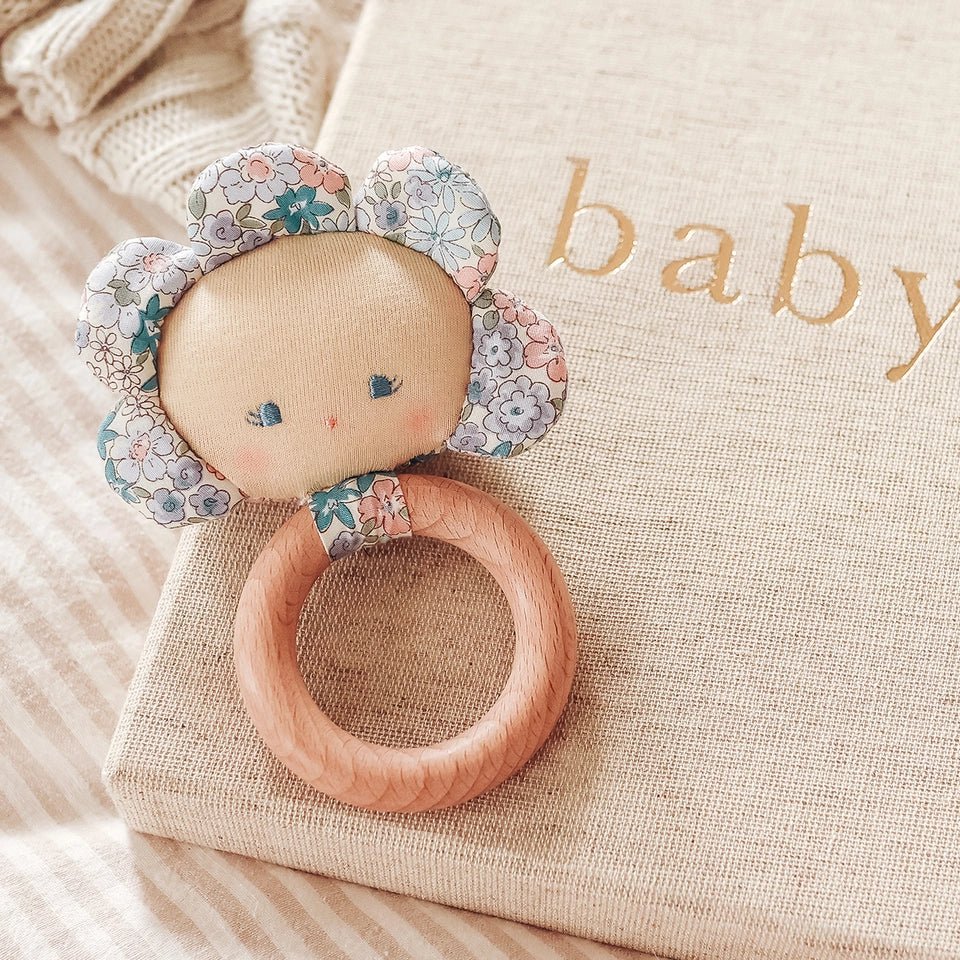 Flower Baby Teether Rattle by Alimrose - Maude Kids Decor