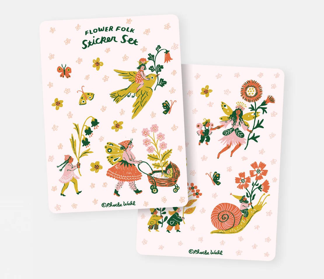 Flower Folk Sticker Set by Phoebe Wahl - Maude Kids Decor