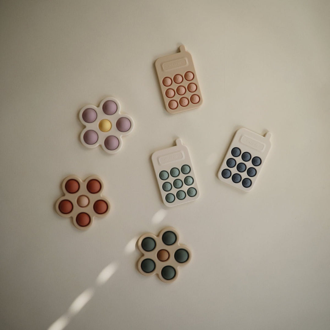Flower Press Toy | Rose, Blush + Shifting Sand by Mushie - Maude Kids Decor