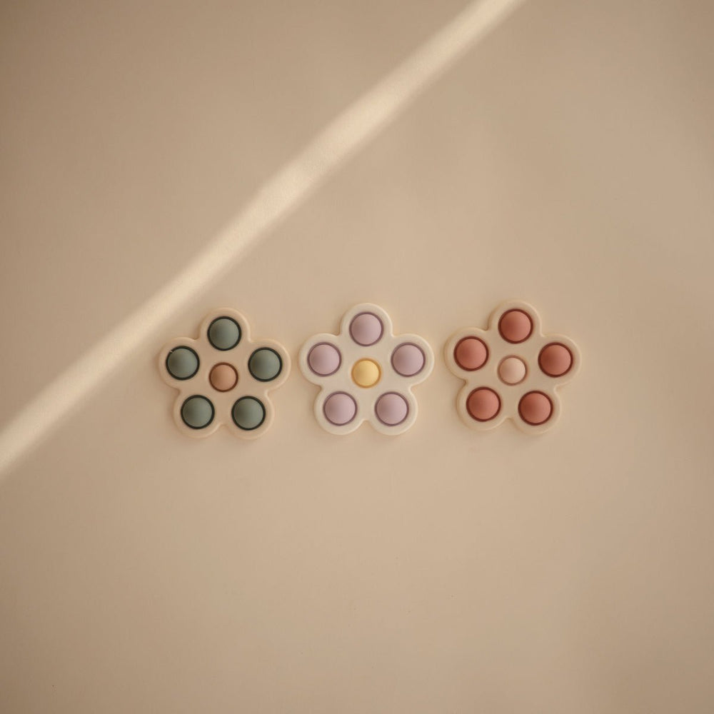 Flower Press Toy | Rose, Blush + Shifting Sand by Mushie - Maude Kids Decor