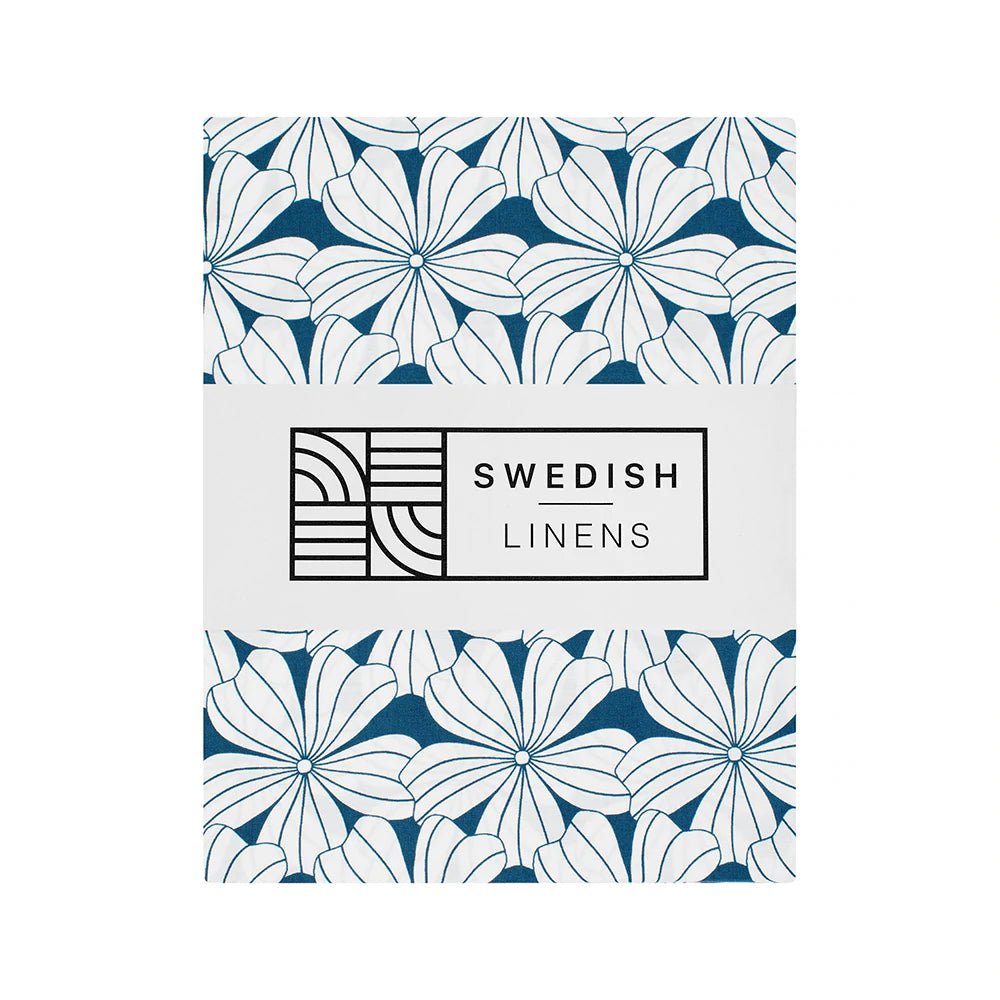 Flowers Crib Fitted Sheet by Swedish Linens - Maude Kids Decor