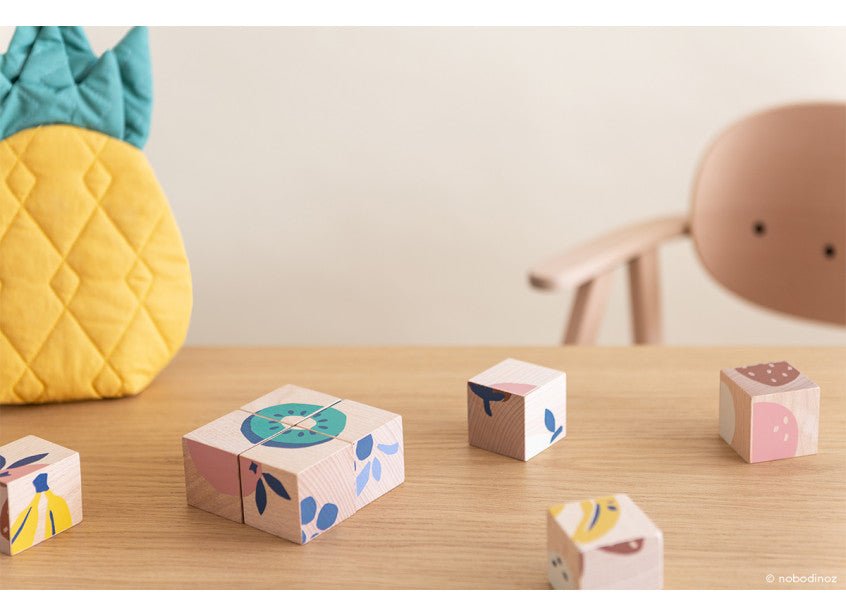 Fruits Wooden Cubes by Nobodinoz - Maude Kids Decor