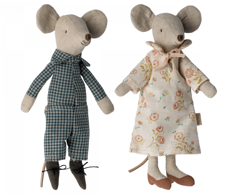 Grandma and Grandpa Mice in Cigarbox by Maileg - Maude Kids Decor