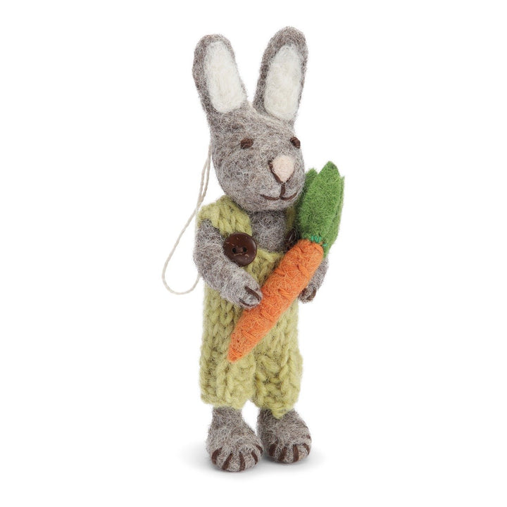 Grey Bunny with Green Pants and Carrot by Én Gry &amp; Sif - Maude Kids Decor