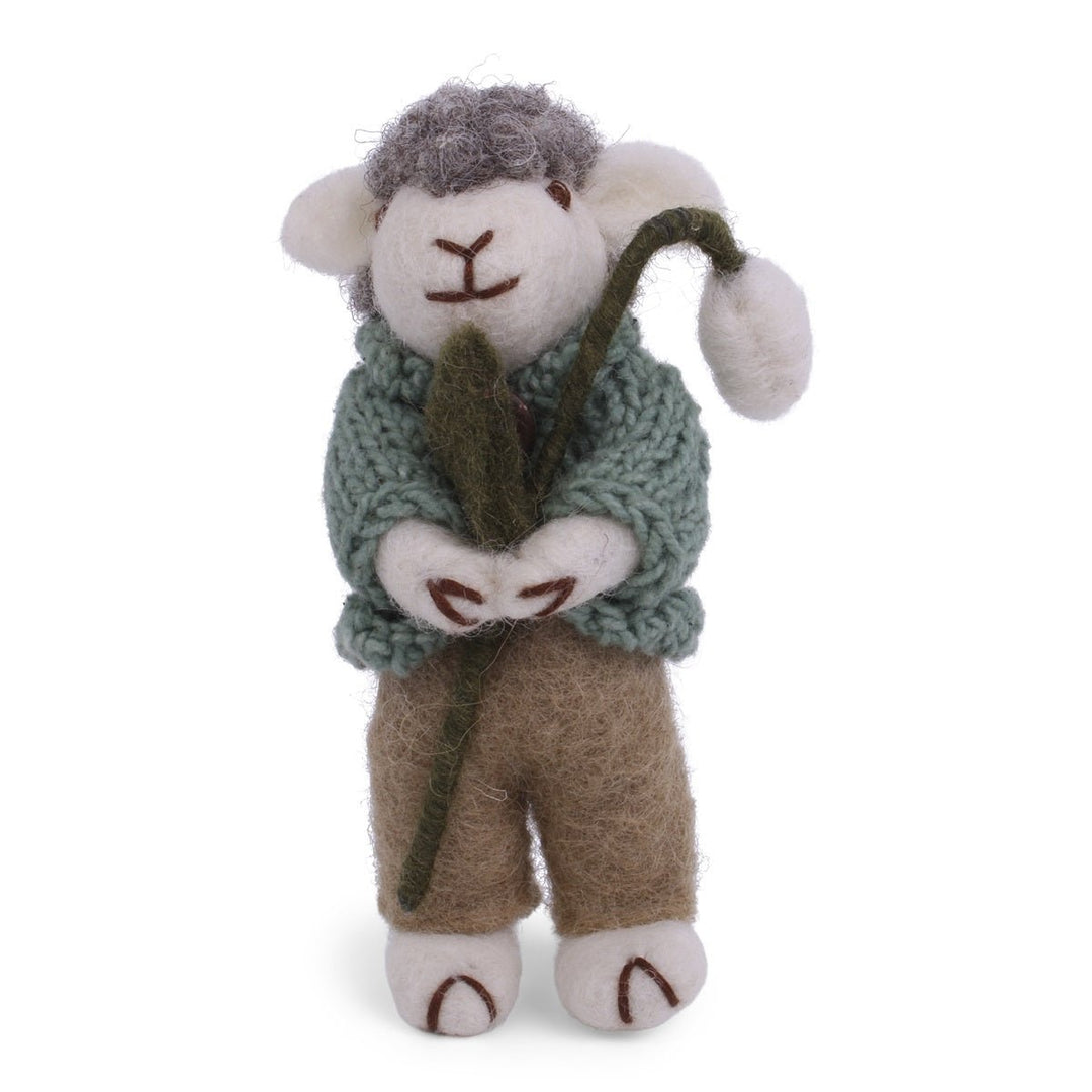 Grey Sheep with Green Jacket and Snowdrop by Én Gry &amp; Sif - Maude Kids Decor