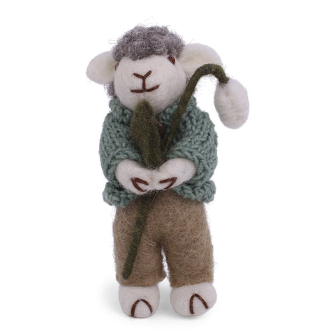 Grey Sheep with Green Jacket and Snowdrop by Én Gry & Sif - Maude Kids Decor