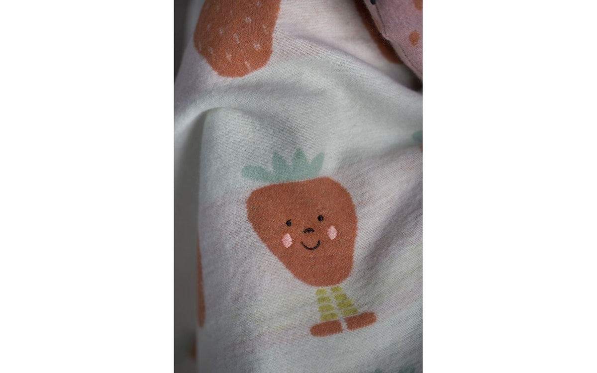 Juwel Baby Blanket | Embroidered Strawberries by David Fussenegger - Maude Kids Decor