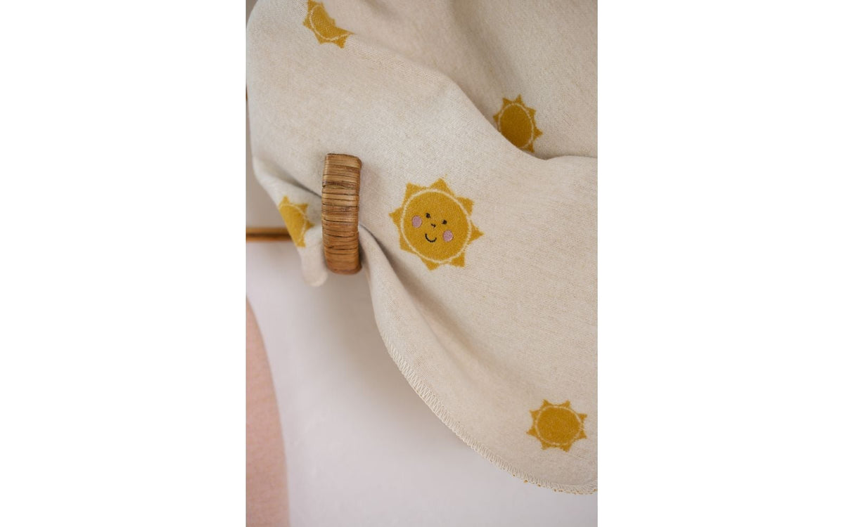 Juwel Baby Blanket | Embroidered Suns by David Fussenegger - Maude Kids Decor