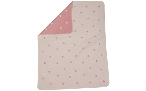Juwel Baby Blanket - Hearts All Over | Pink by David Fussenegger - Maude Kids Decor