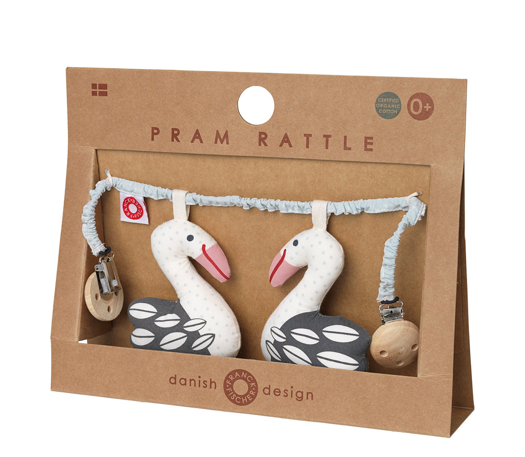 Kejsa Swan Pram Rattle by Franck &amp; Fischer - Maude Kids Decor