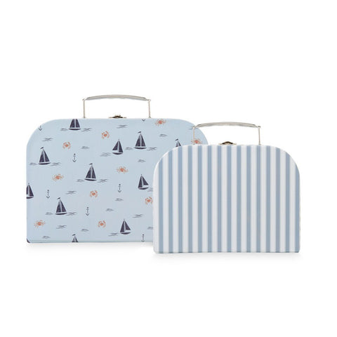 Kids Suitcases, Set of 2 | Mix Sailboats, Stripes by Cam Cam Copenhagen - Maude Kids Decor