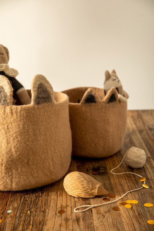 Kitty Pasu Felt Basket by Muskhane - Maude Kids Decor