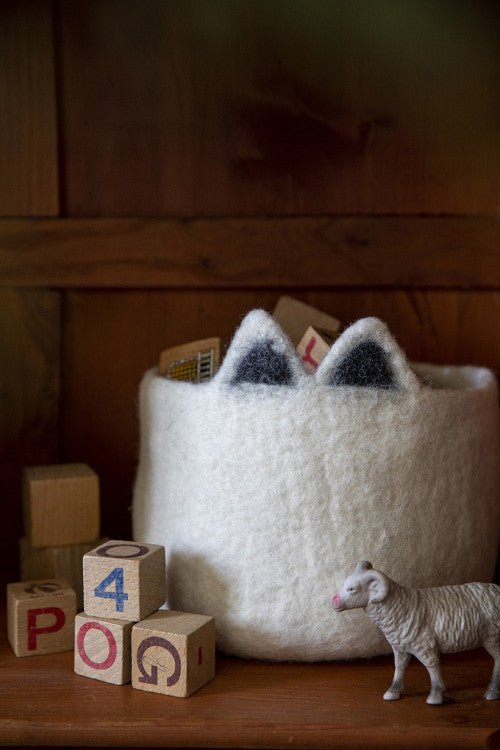 Kitty Pasu Felt Basket by Muskhane - Maude Kids Decor