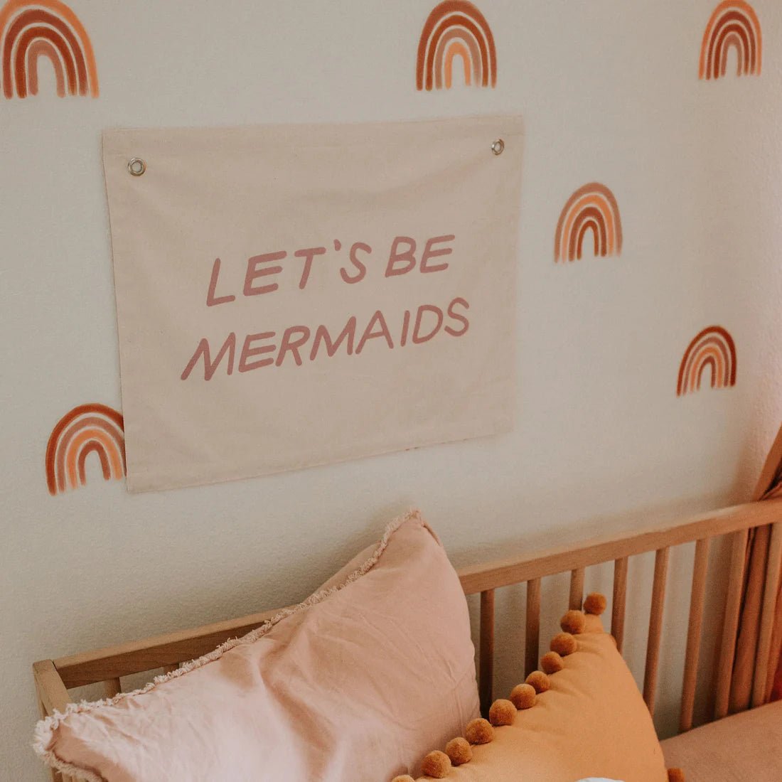Let's Be Mermaids Canvas Banner by Imani Collective - Maude Kids Decor