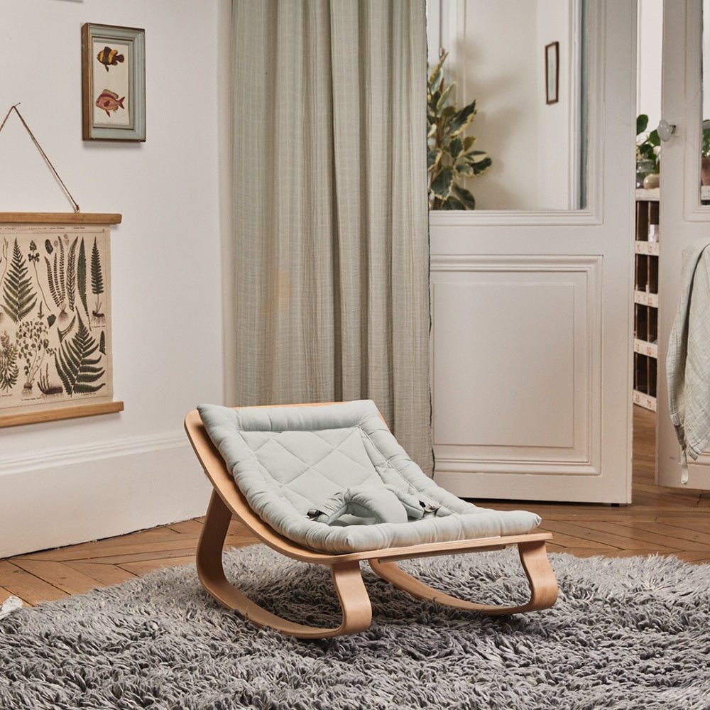 LEVO Baby Rocker | Beech + Organic Farrow Grey by Charlie Crane - Maude Kids Decor