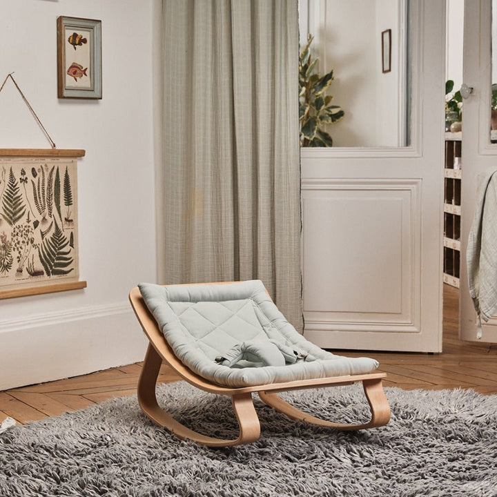 LEVO Baby Rocker | Beech + Organic Farrow Grey by Charlie Crane - Maude Kids Decor
