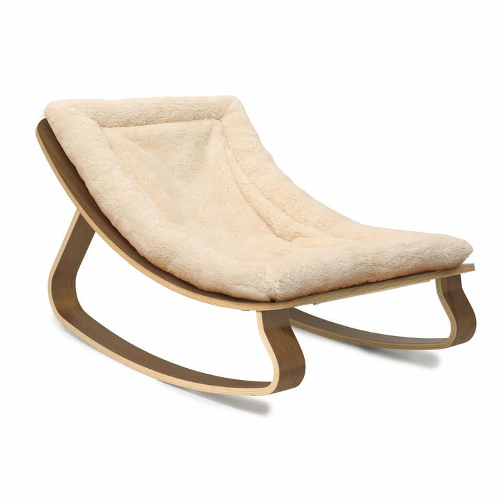LEVO Baby Rocker | Walnut + Fur Milk by Charlie Crane - Maude Kids Decor