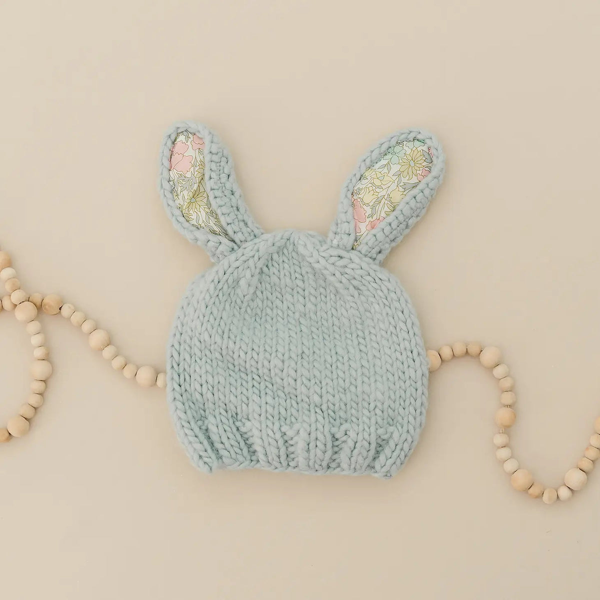 Liberty Bunny Hand Knit Hat | Liberty Poppy Daisy Grey/Yellow Multi by Blueberry Hill - Maude Kids Decor